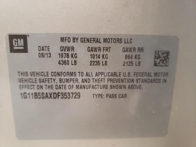 1G11B5SAXDF353729 Chevrolet Malibu Ls 2013. Фото: 9