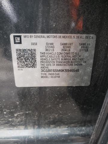 2019 CHEVROLET CRUZE LT 3G1BE6SM6KS546545