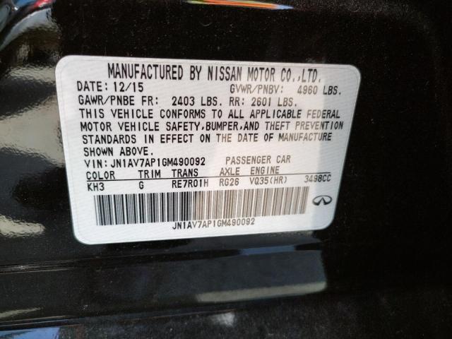 2016 INFINITI Q50 HYBRID JN1AV7AP1GM490092