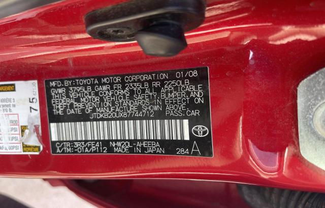 JTDKB20UX87744712 Toyota Prius 2008. Фото: 9