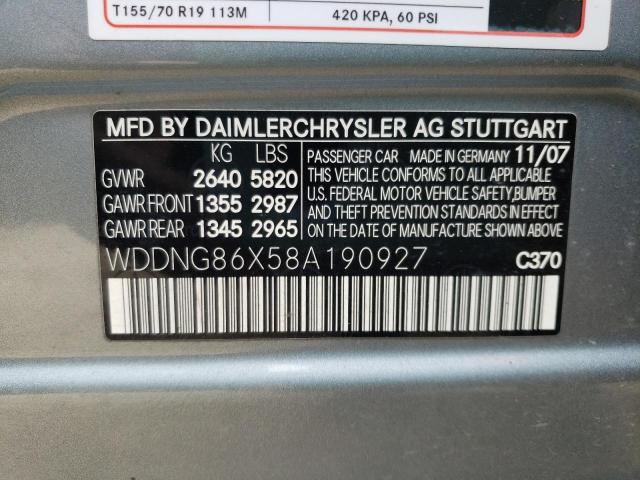 WDDNG86X58A190927 Mercedes-Benz S 550 4Mat 2008. Фото: 9