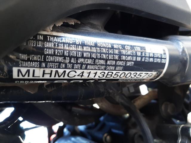 2011 HONDA CBR250 R MLHMC4113B5003579