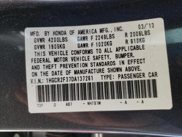 1HGCR2F37DA137261 Honda Accord Lx 2013. Фото: 9