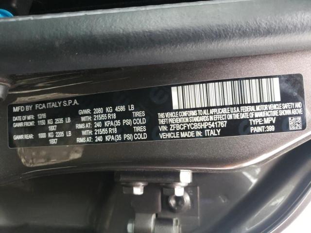 2017 FIAT 500X TREKK ZFBCFYCB5HP541767