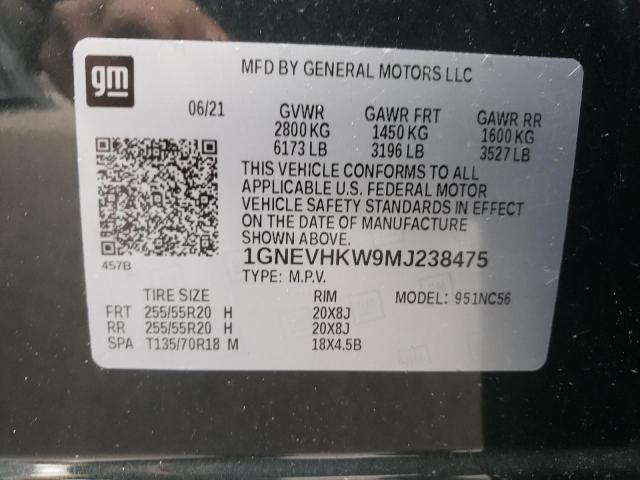 1GNEVHKW9MJ238475 Chevrolet Traverse L 2021. Фото: 9