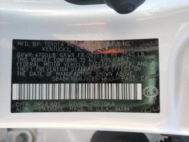 58ABK1GG8JU089746 Lexus Es 350 2018. Фото: 9