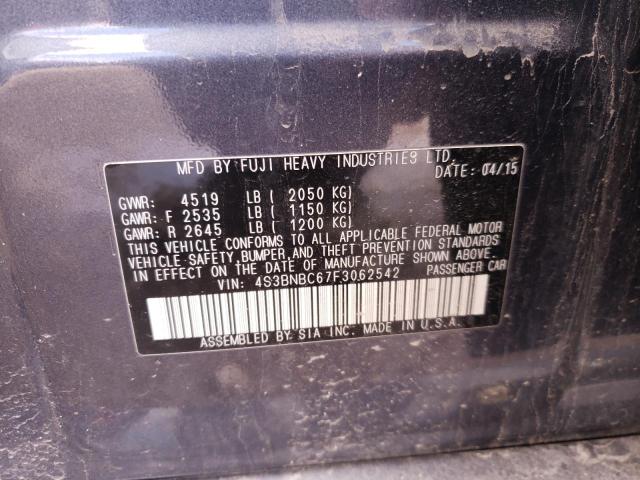 4S3BNBC67F3062542 Subaru Legacy 2.5 2015. Фото: 9