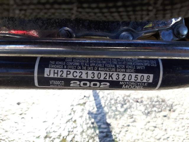 2002 HONDA VT600 CD JH2PC21302K320508
