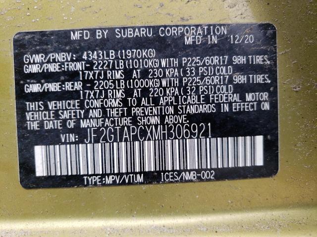 2021 SUBARU CROSSTREK JF2GTAPCXMH306921