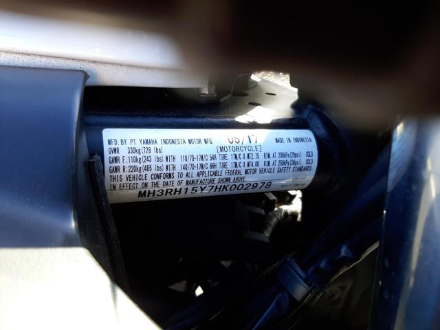 2017 YAMAHA YZFR3 A MH3RH15Y7HK002978