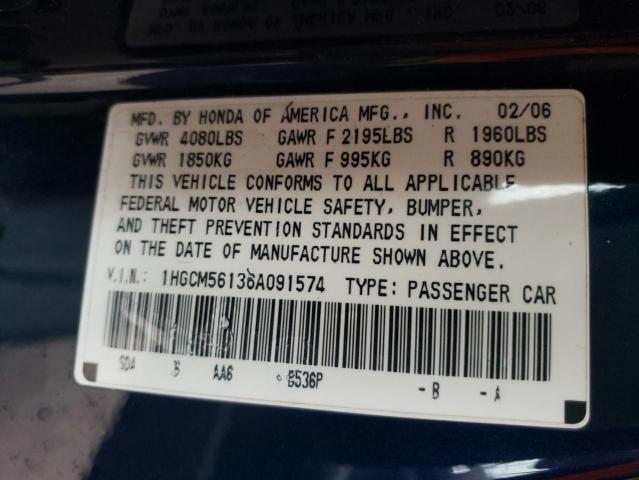 1HGCM56136A091574 Honda Accord 2006. Фото: 9