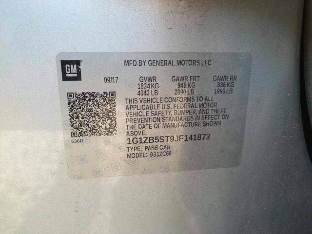 2018 CHEVROLET MALIBU LS 1G1ZB5ST9JF141873
