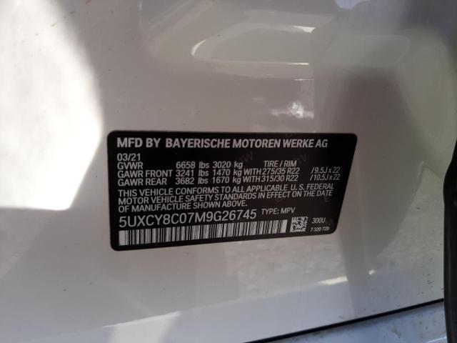 2021 BMW X6 M50I 5UXCY8C07M9G26745