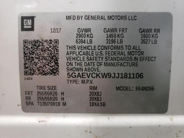 2018 BUICK ENCLAVE AV 5GAEVCKW9JJ181106
