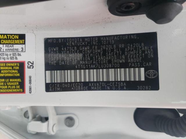 2020 TOYOTA CAMRY SE 4T1G11AK7LU308700