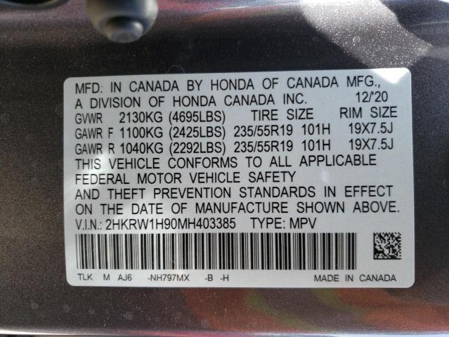 2HKRW1H90MH403385 Honda Cr-V Touri 2021. Фото: 9