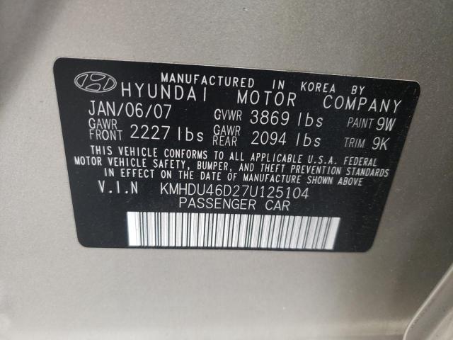 KMHDU46D27U125104 Hyundai Elantra Gl 2007. Фото: 9