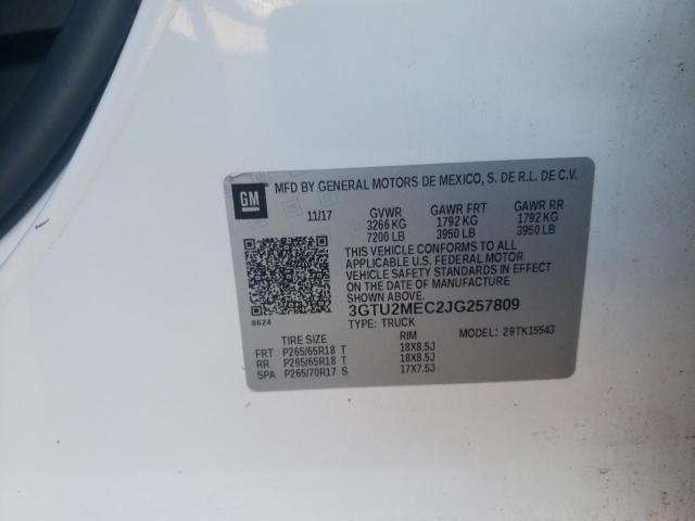 2018 GMC SIERRA 3GTU2MEC2JG257809