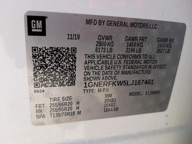 1GNERFKW5LJ167461 Chevrolet Traverse L 2020. Фото: 9