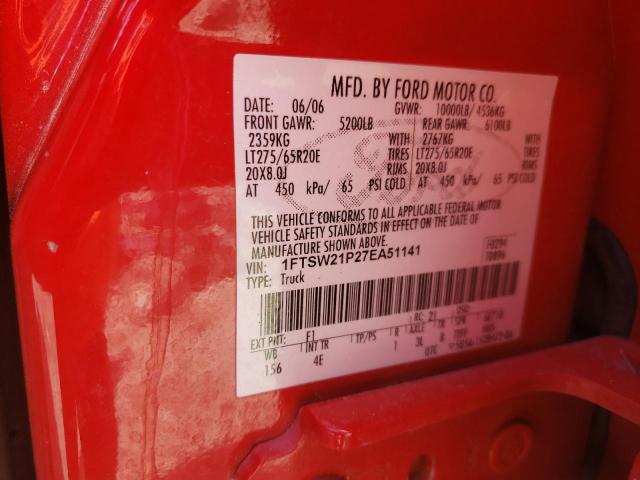 1FTSW21P27EA51141 Ford F250 Super 2007. Фото: 9