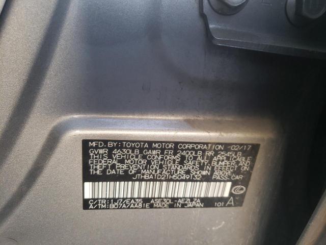 2017 LEXUS IS 200T - JTHBA1D21H5049132