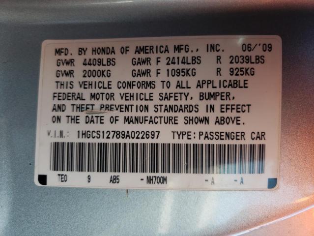 1HGCS12789A022697 Honda Accord Ex 2009. Фото: 9