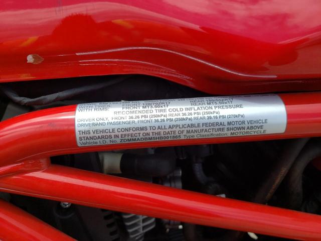 2017 DUCATI MONSTER 79 ZDMMADBM5HB001865