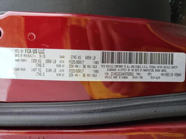 2C4RDGEGXKR769561 Dodge Grand Cara 2019. Фото: 9