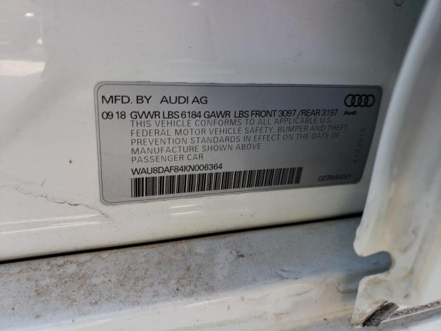 2019 AUDI A8 L WAU8DAF84KN006364
