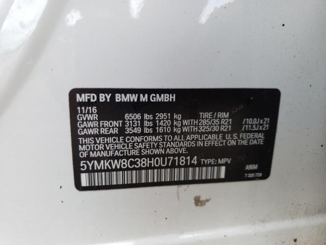 2017 BMW X6 M 5YMKW8C38H0U71814