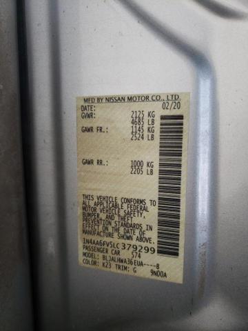 2020 NISSAN MAXIMA PLA 1N4AA6FV5LC379299