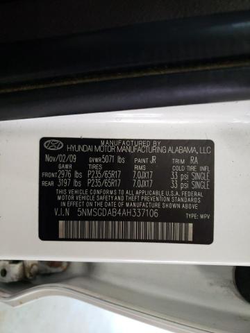 5NMSGDAB4AH337106 Hyundai Santa Fe G 2010. Фото: 9