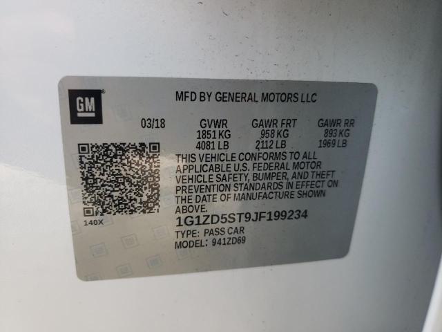 2018 CHEVROLET MALIBU LT 1G1ZD5ST9JF199234