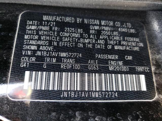 JN1BJ1AV1MW572724 Nissan Rogue Spor 2021. Фото: 9