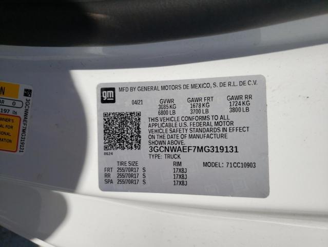 3GCNWAEF7MG319131 Chevrolet Silverado 2021. Фото: 9