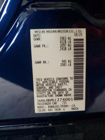 2020 NISSAN ALTIMA S 1N4BL4BV9LC274001
