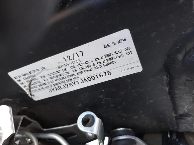 2018 YAMAHA YZFR6 C JYARJ28Y1JA001675