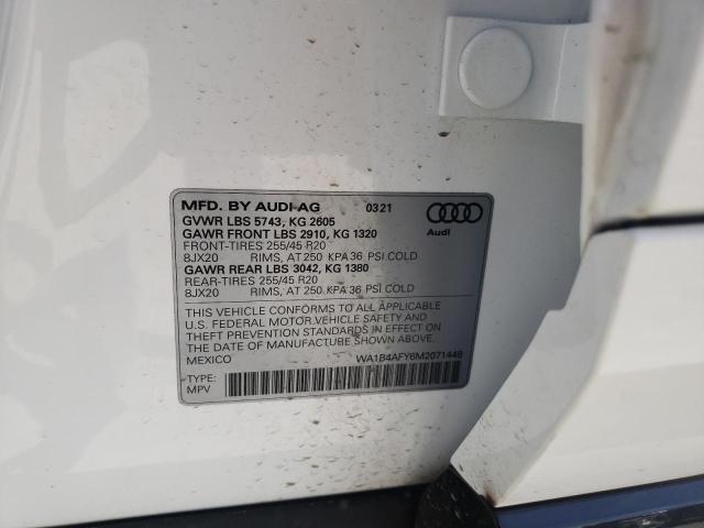 2021 AUDI SQ5 PREMIU WA1B4AFY6M2071448