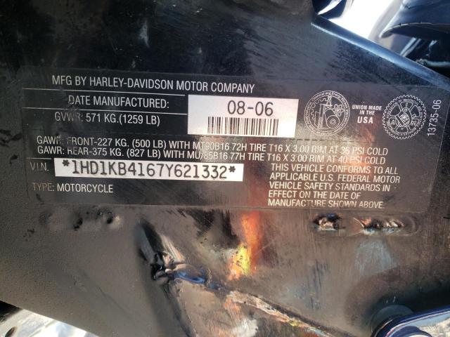2007 HARLEY-DAVIDSON FLHX 1HD1KB4167Y621332