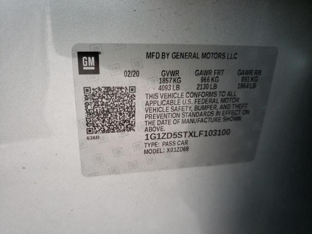 2020 CHEVROLET MALIBU LT 1G1ZD5STXLF103100