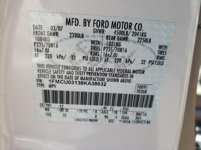 1FMCU03138KA38632 Ford Escape Xlt 2008. Фото: 9