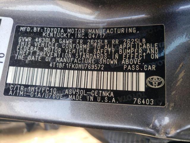 2017 TOYOTA CAMRY LE 4T1BF1FK0HU769572