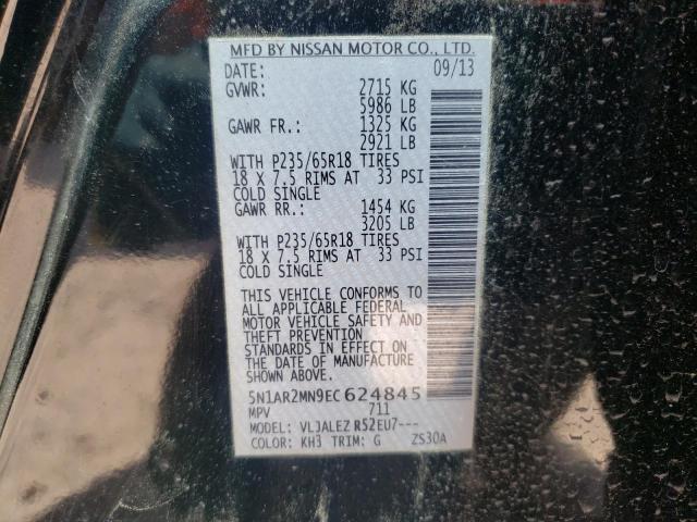 5N1AR2MN9EC624845 Nissan Pathfinder 2014. Фото: 9