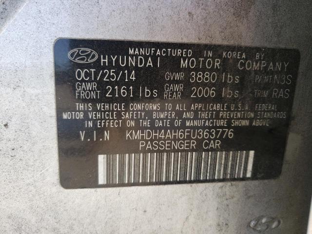 2015 HYUNDAI ELANTRA SE KMHDH4AH6FU363776