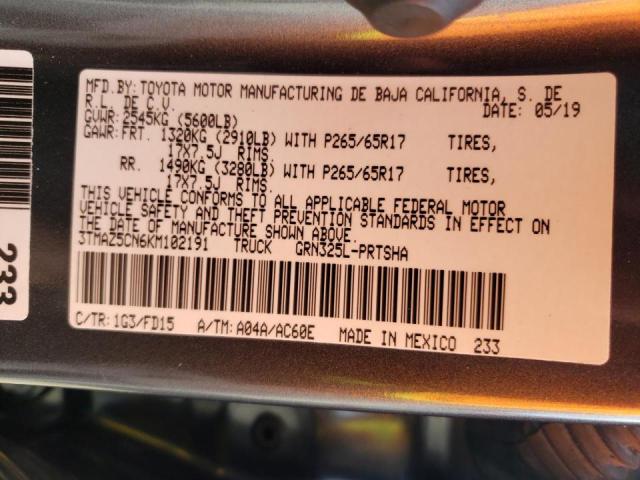 2019 TOYOTA TACOMA DOU 3TMAZ5CN6KM102191