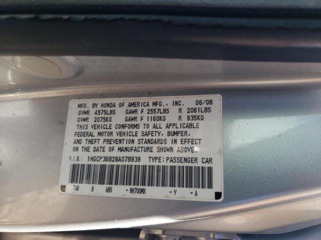1HGCP36828A078939 Honda Accord Exl 2008. Фото: 9