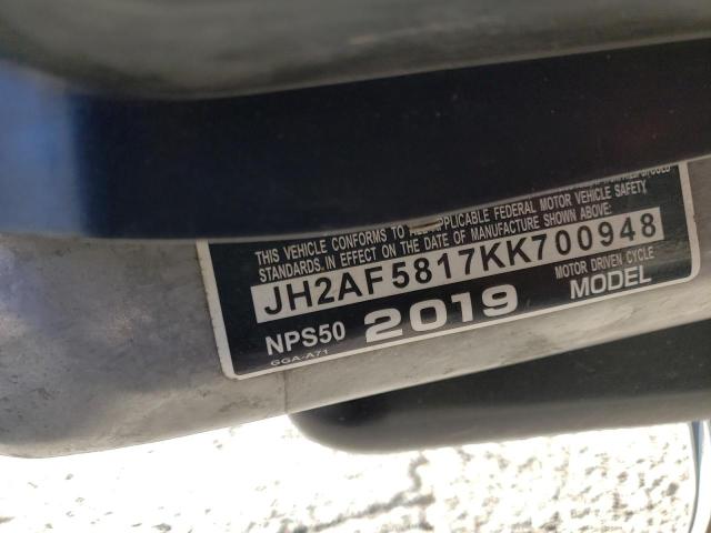 2019 HONDA NPS50 JH2AF5817KK700948
