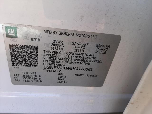 2019 CHEVROLET TRAVERSE H 1GNEVJKW9KJ126361