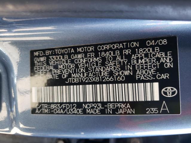 JTDBT923X81266160 Toyota Yaris 2008. Фото: 9