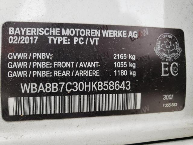 2017 BMW 340 XI WBA8B7C30HK858643